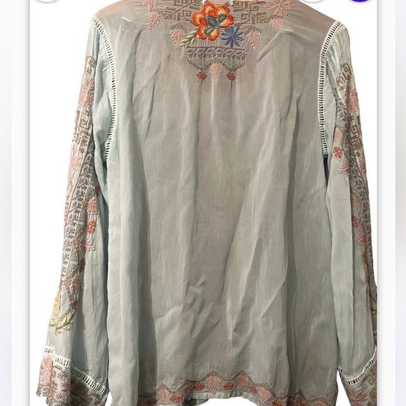 JOHNNY WAS HEAVILY EMBROIDERED RIVEDA BLOUSE TUNIC KIMONO Sz Small Woman $285 - Picture 4 of 10